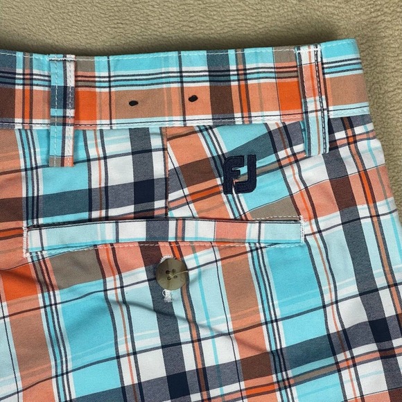 Footjoy Mens 32 Golf Shorts Multicolor Plaid Mid Rise Pockets Zipper Fly - Picture 11 of 13